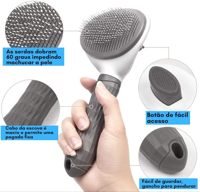 Escova para remoção de pelos de animais de estimação - kazyq